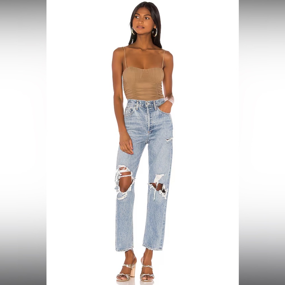 Lovers and Friends Albany bodysuit in taupe brown. Size medium. NWT.